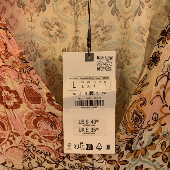 Zara Printed Short Dress size L - Picture 3 of 3